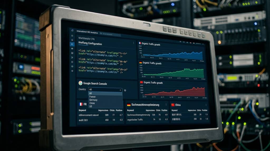 International SEO execution data dashboard