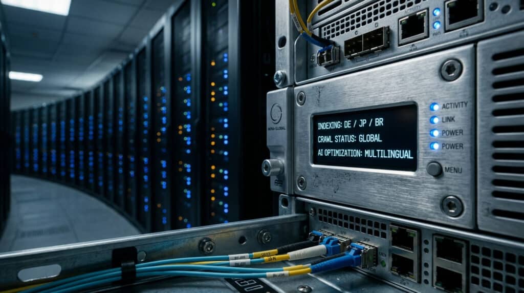 Multilingual search strategy with server and search data