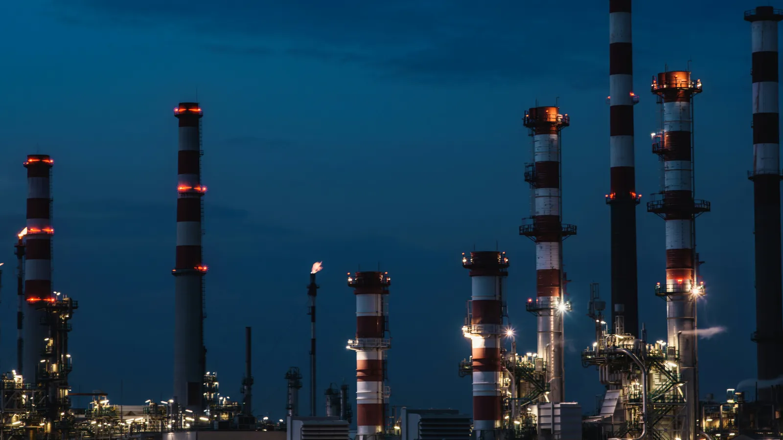 Oil refinery, representing energy-sector interpreting