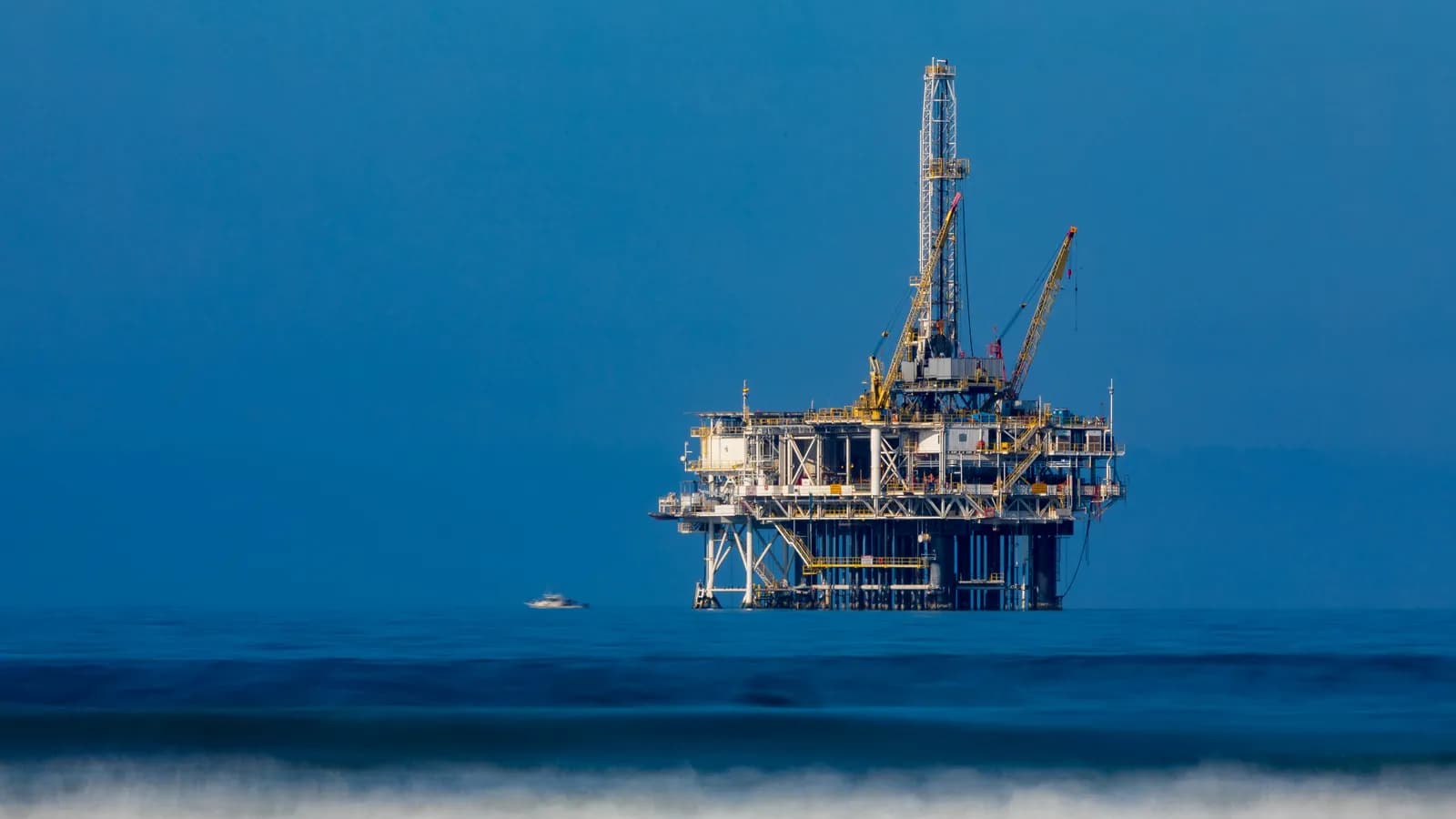 Offshore oil rig, representing energy-sector interpreting