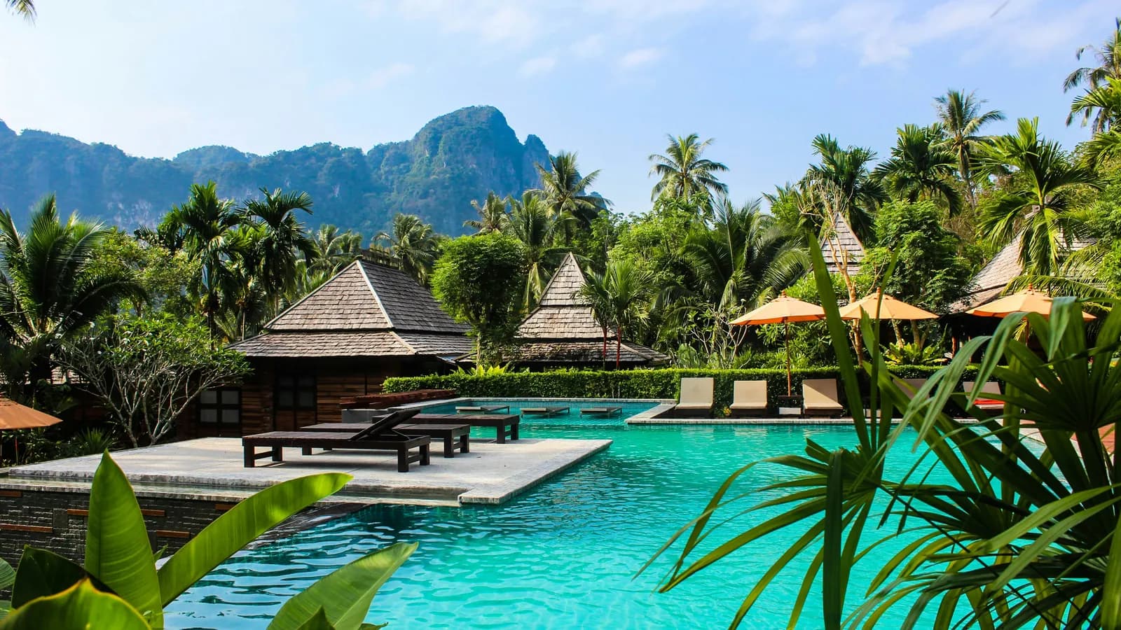 Resort by the water, representing tourism and hospitality interpreting