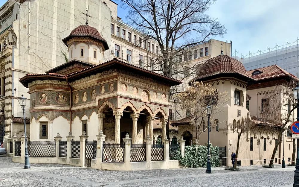 Stavropoleos Monastery church in Bucharest's old town