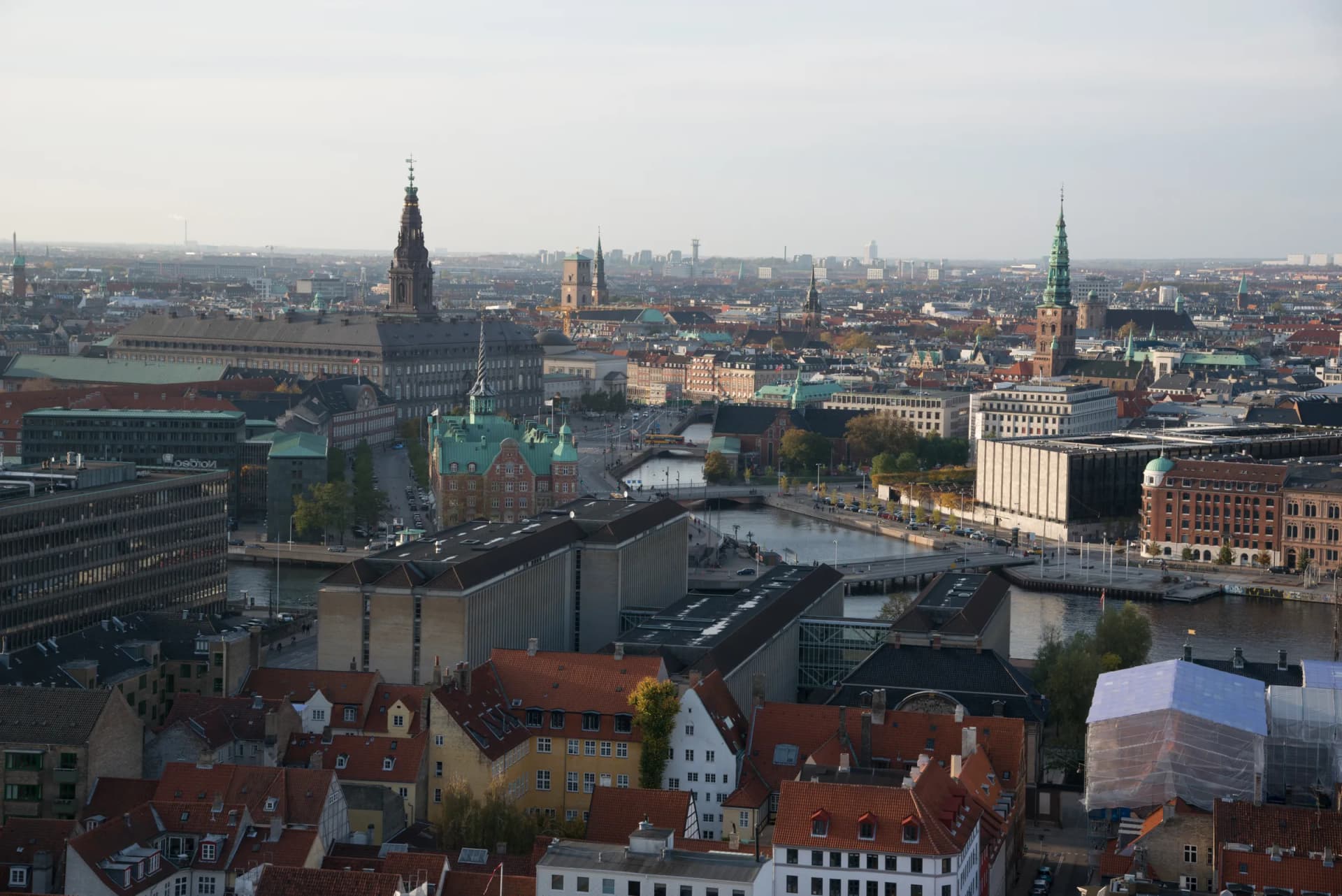 Copenhagen skyline seen from the Church of Our Saviour