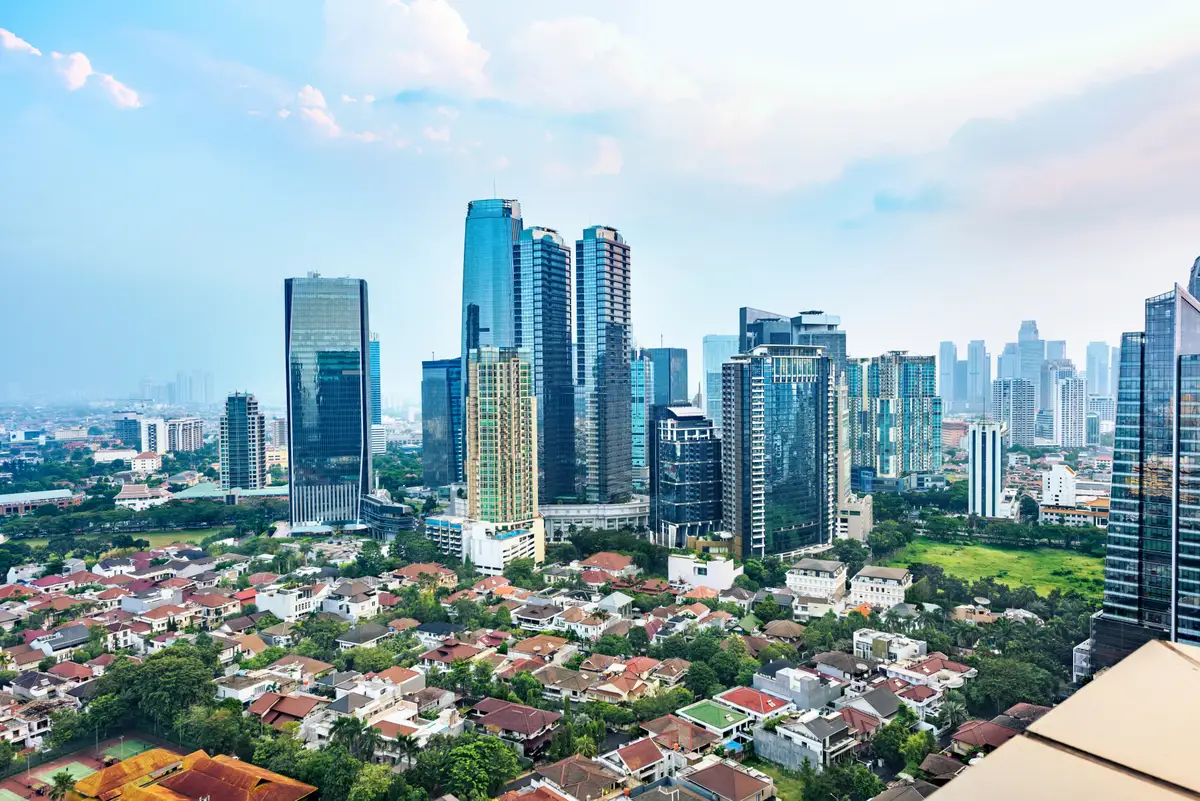 Jakarta city skyline with modern skyscrapers