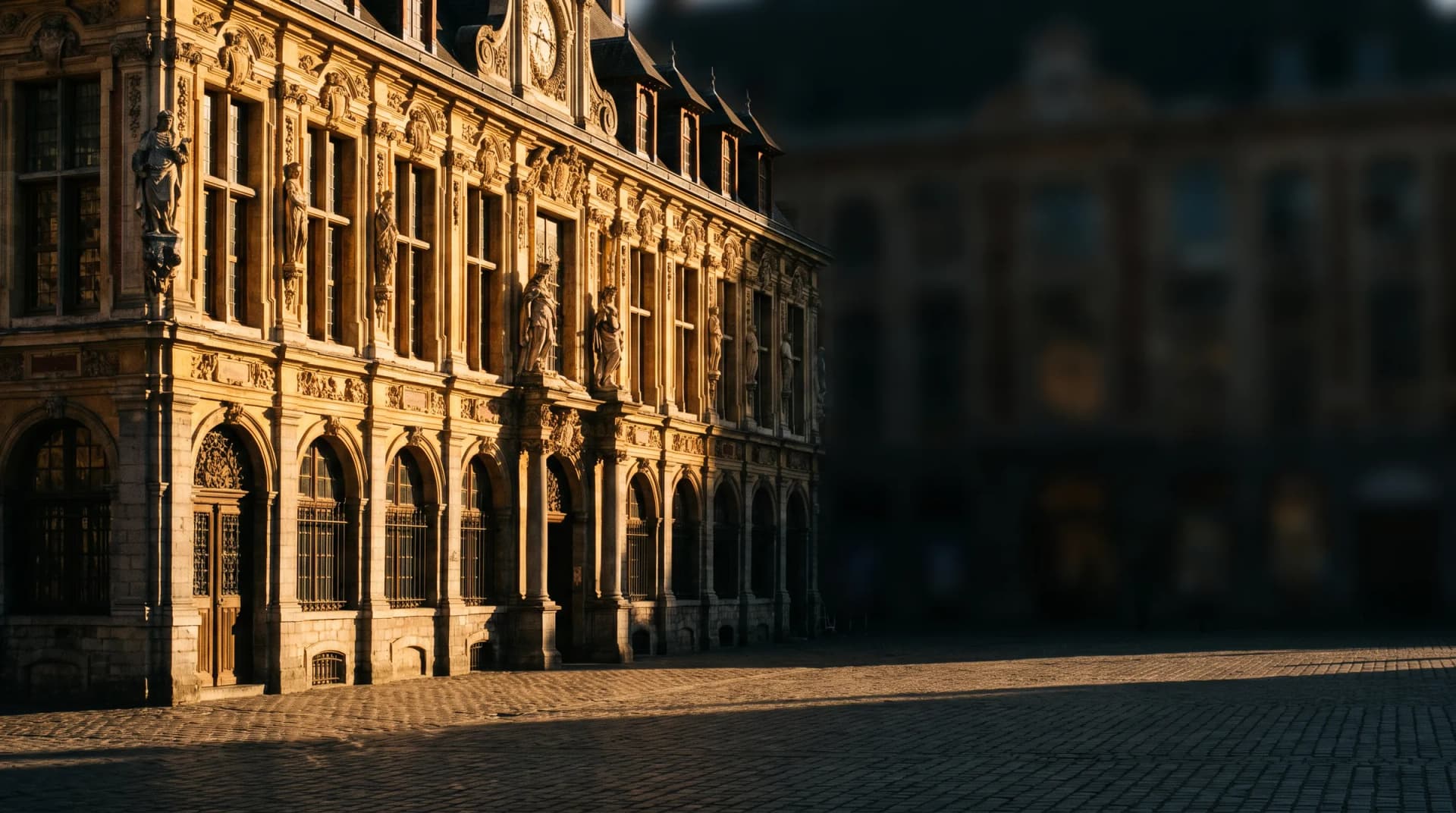 Lille old town at golden hour
