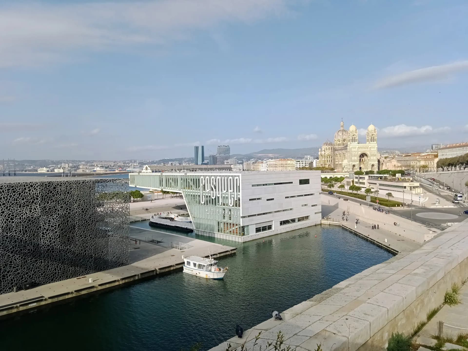 Marseille skyline with Fort Saint-Jean and the old port