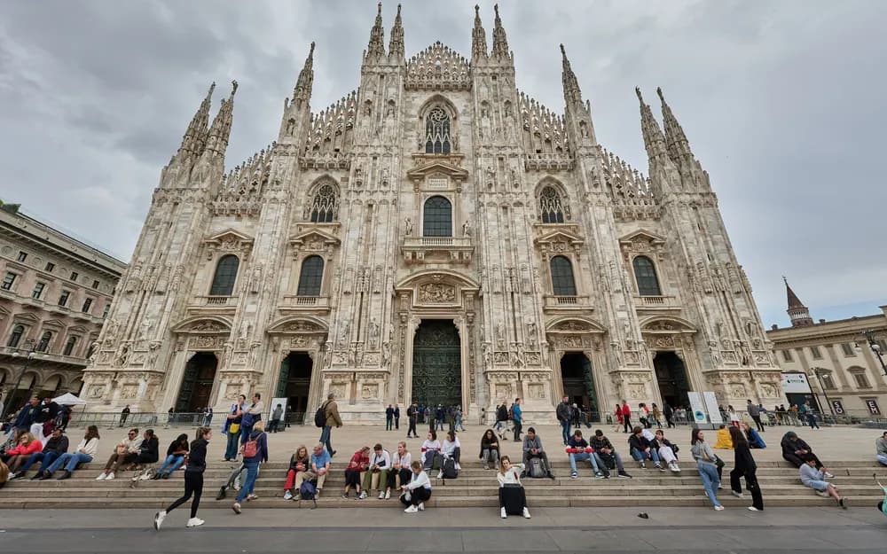 The facade of Milan Cathedral (Duomo di Milano)