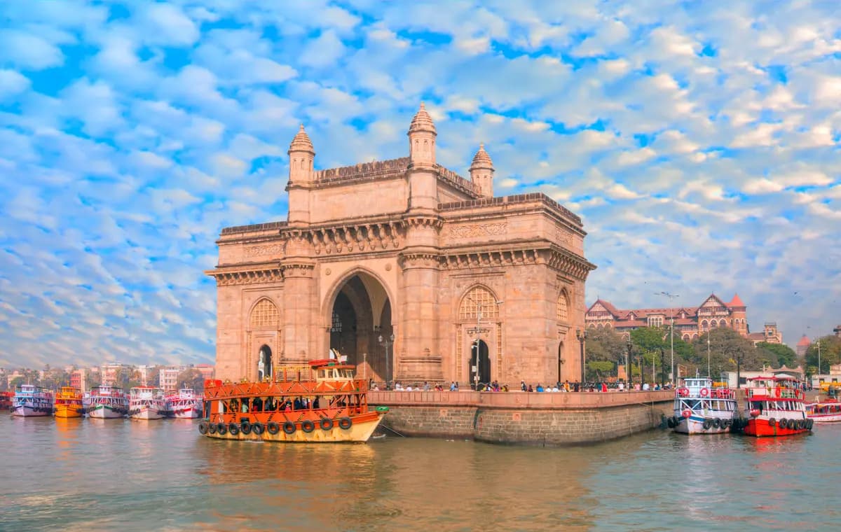 The Gateway of India and Mumbai harbour