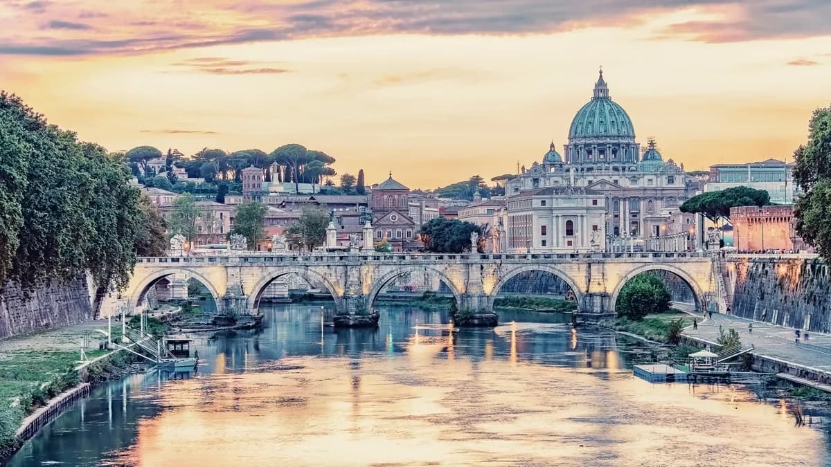 Rome cityscape with Saint Peter's Basilica