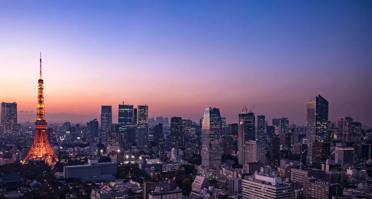 Tokyo city skyline at dusk