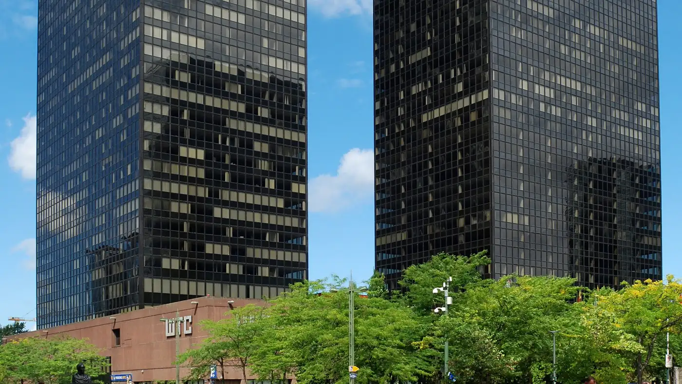 World Trade Center towers in Brussels' Northern Quarter business district