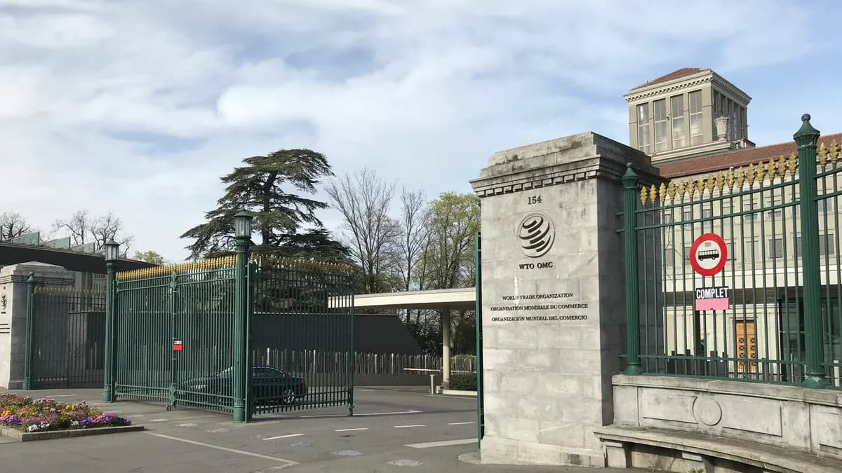 Entrance of the World Trade Organization at the Centre William Rappard, Geneva