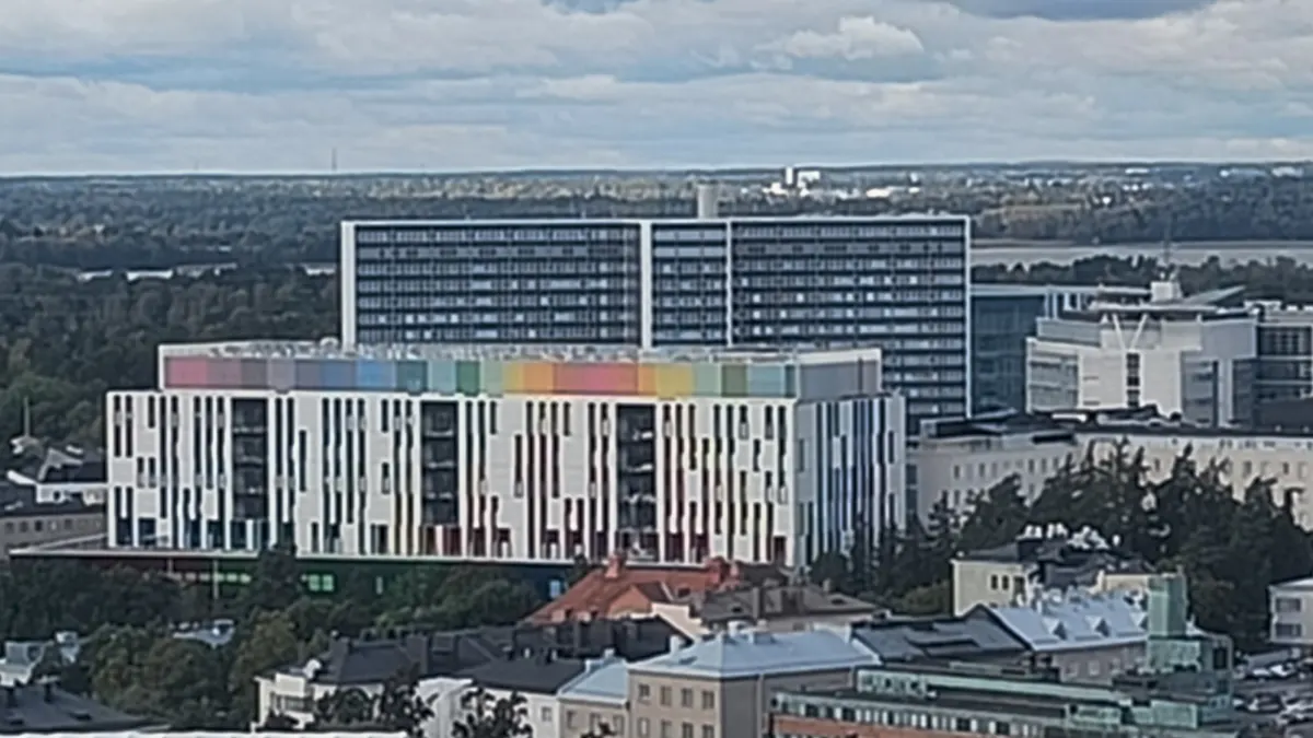 Aerial view of the Meilahti hospital campus of Helsinki University Hospital