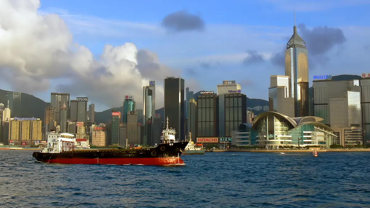 Central district skyline across Victoria Harbour, Hong Kong