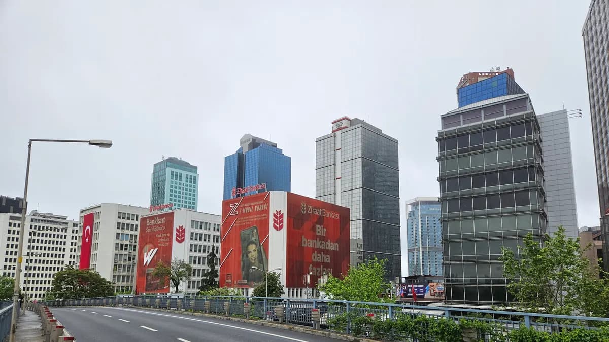 Office towers along Büyükdere Avenue in Maslak, Istanbul