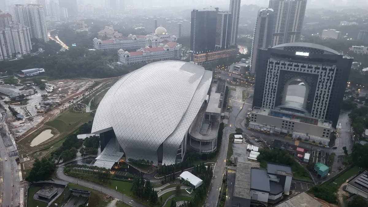 Aerial view of MITEC and the MATRADE Centre, Kuala Lumpur
