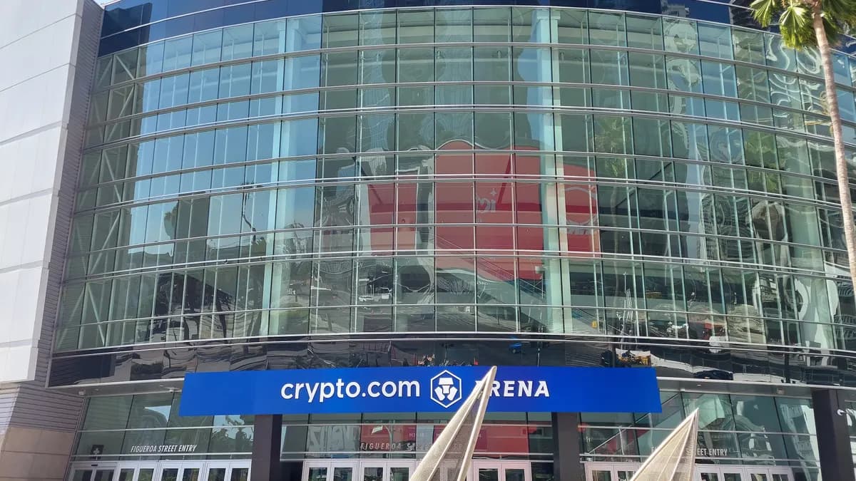 Exterior of Crypto.com Arena in downtown Los Angeles