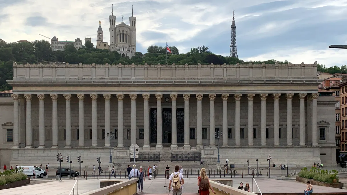 Historic Palais de justice of Lyon on the Saône
