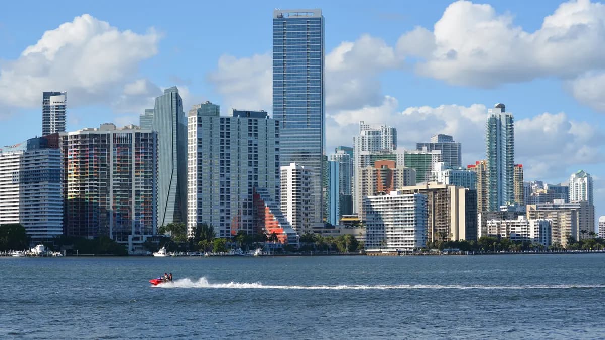 The Brickell skyline across Biscayne Bay, Miami