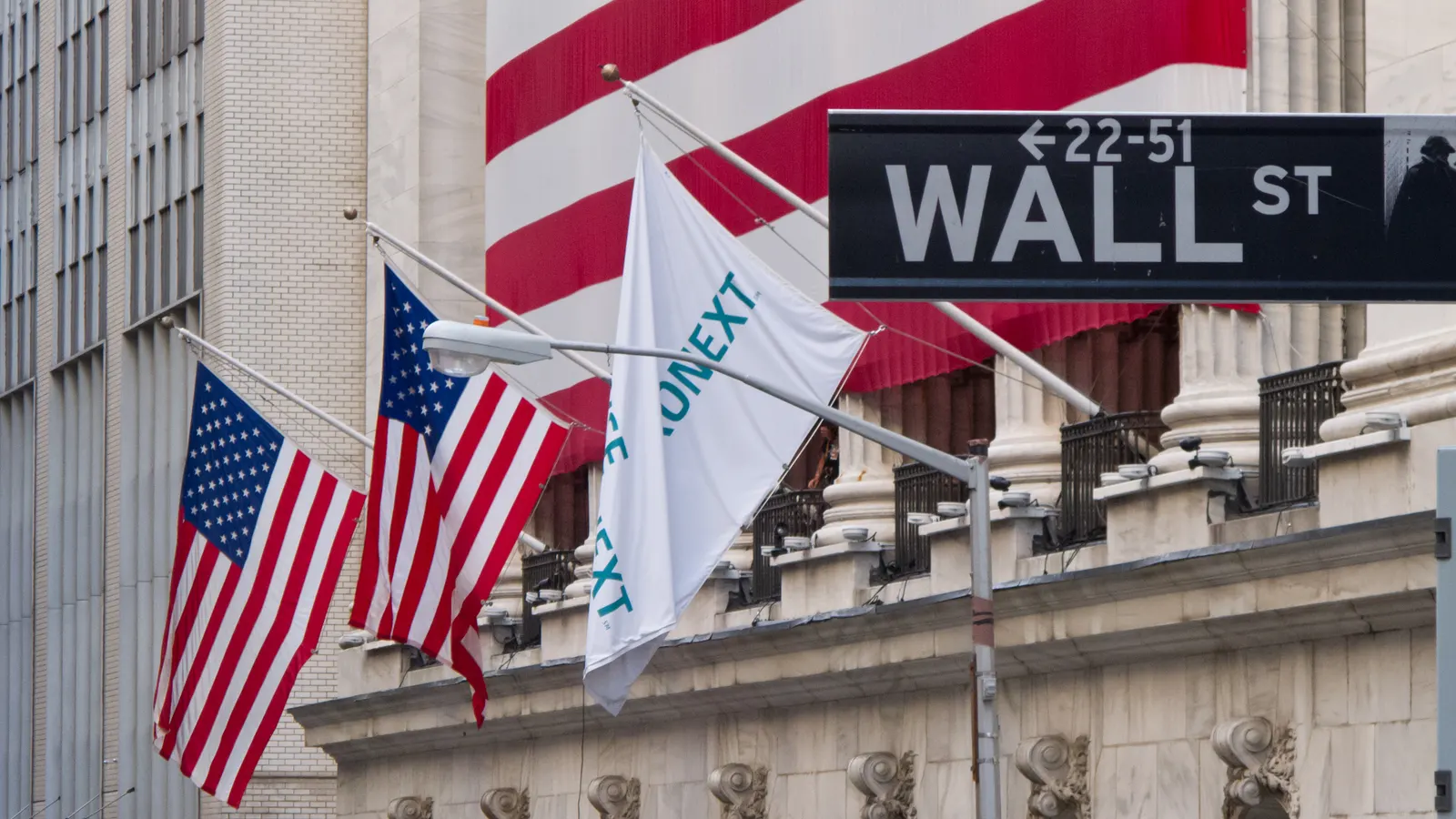 New York Stock Exchange building on Wall Street in the Financial District