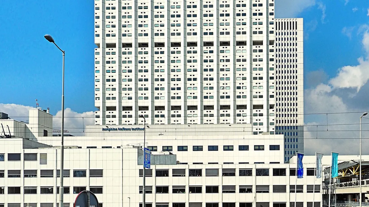 The Erasmus MC university medical center tower in Rotterdam