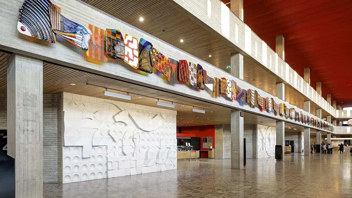 Entrance hall of a building on the Erasmus University Rotterdam campus