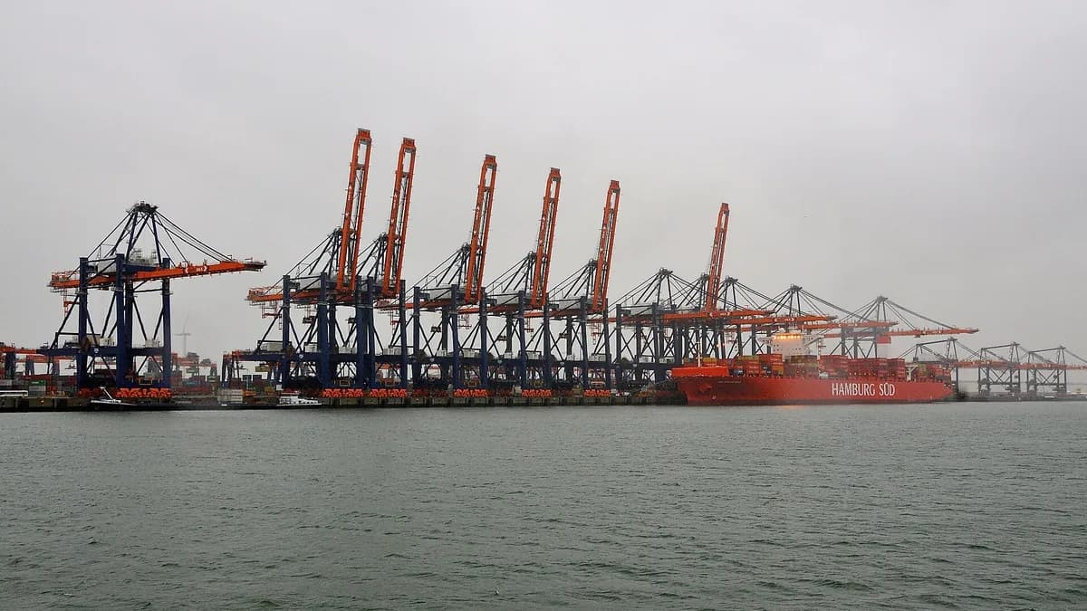 Container terminal cranes in the port of Rotterdam