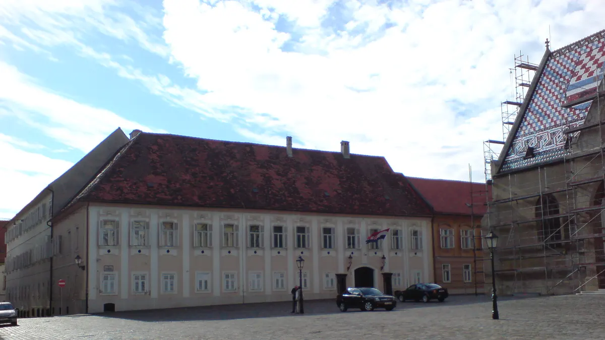 Banski dvori on St. Mark's Square, seat of the Croatian Government, Zagreb