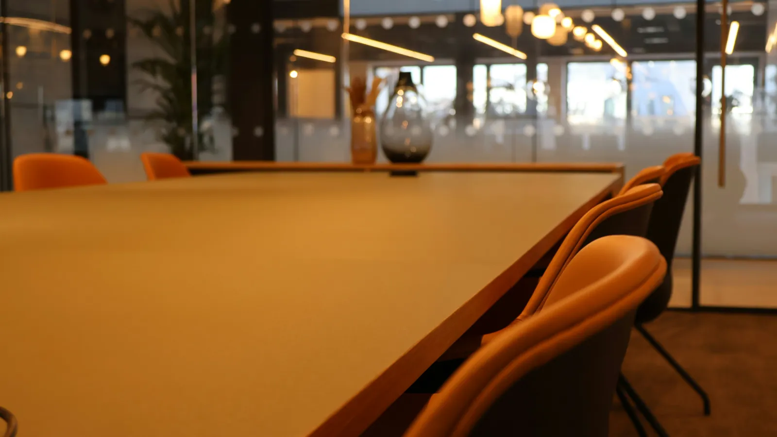 Formal conference room set for a bilateral trade negotiation