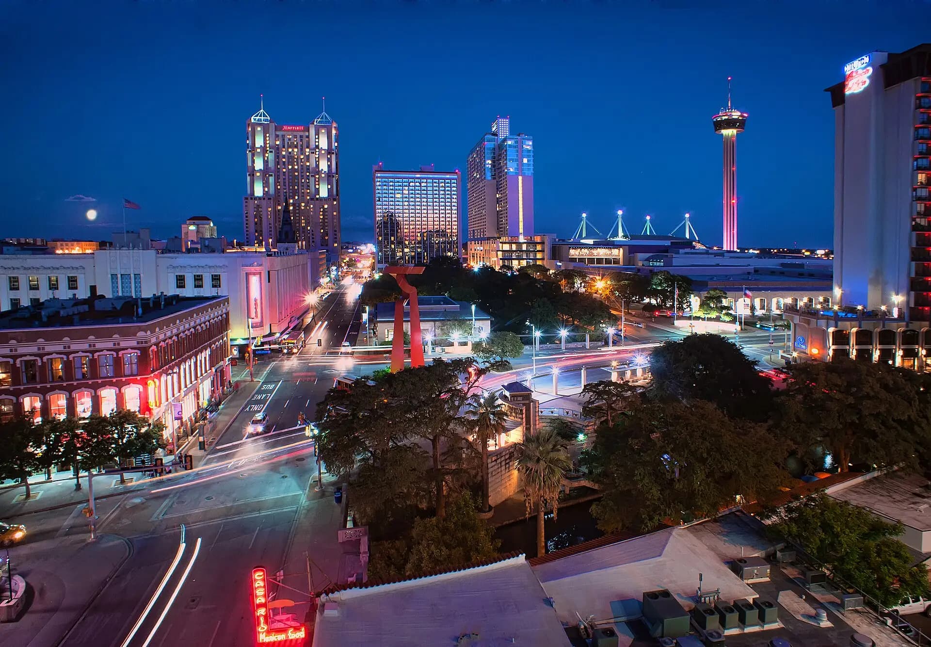 San Antonio skyline at blue hour