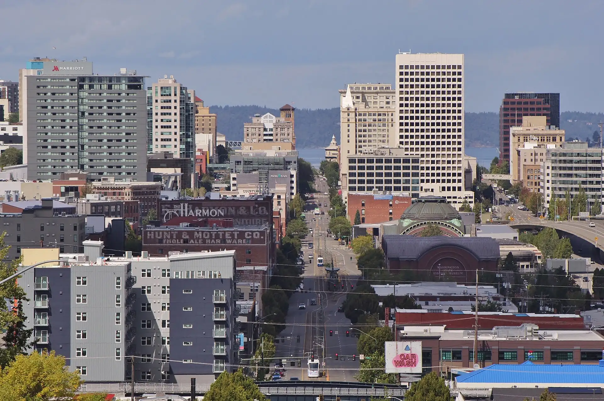 Downtown Tacoma skyline from Pacific Avenue and 32nd Street