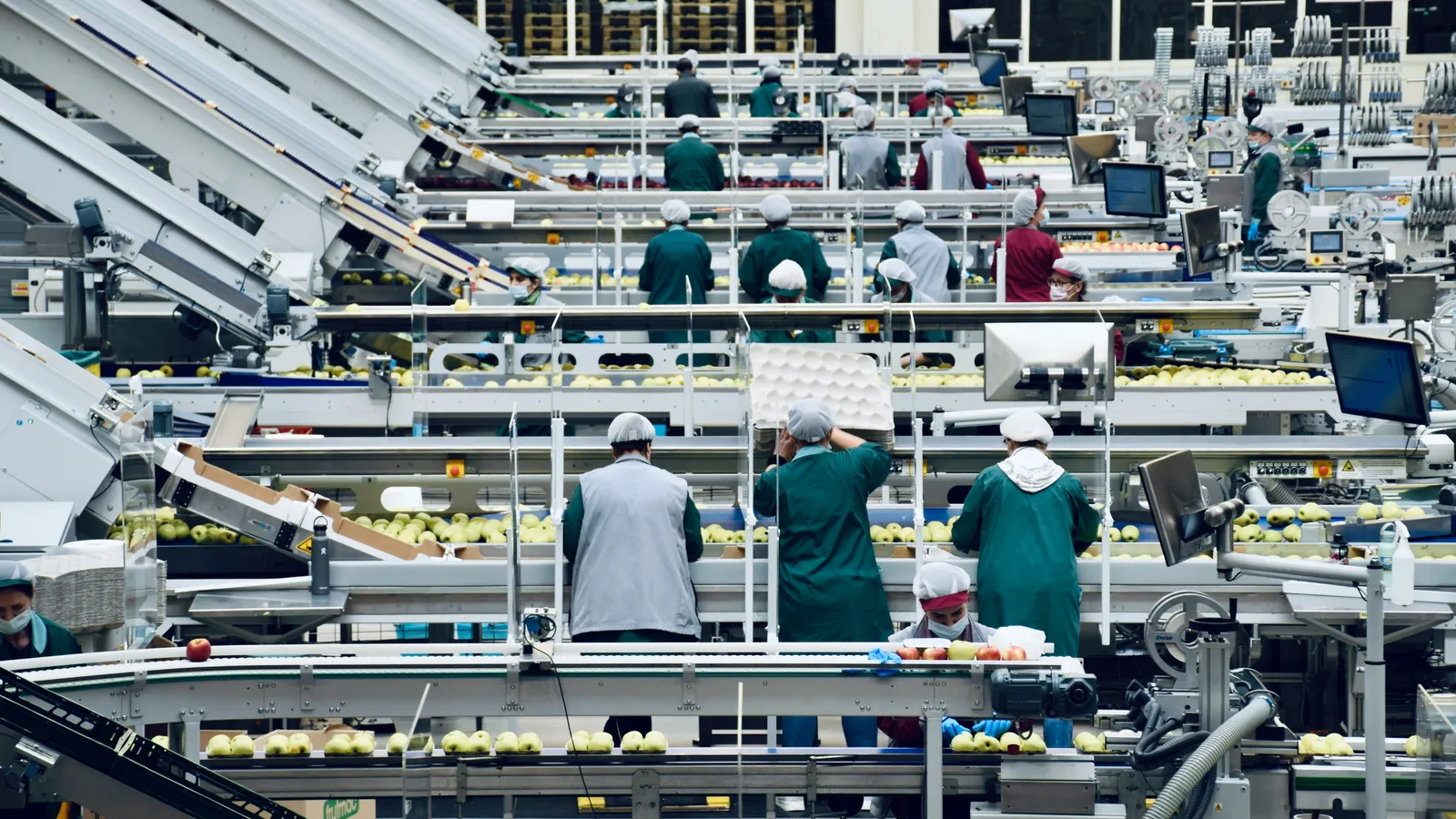 Factory floor, representing whispered interpreting in venues without equipment