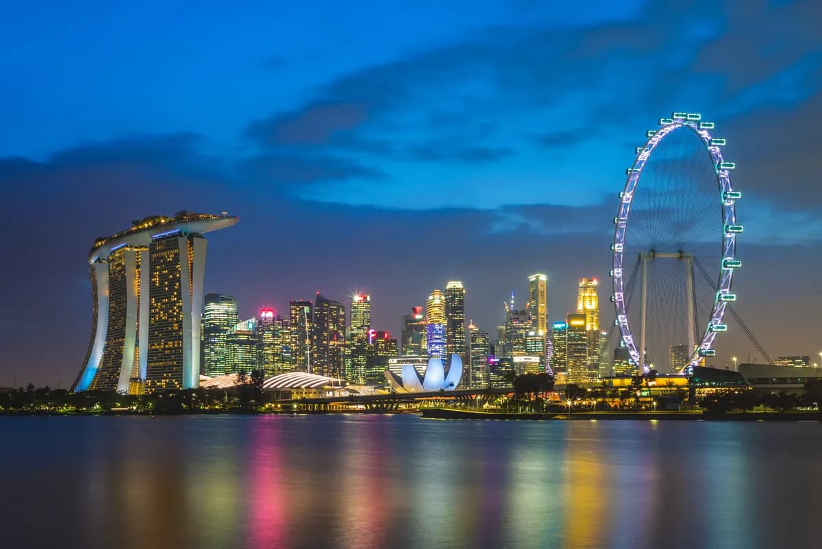 Singapore skyline at Marina Bay