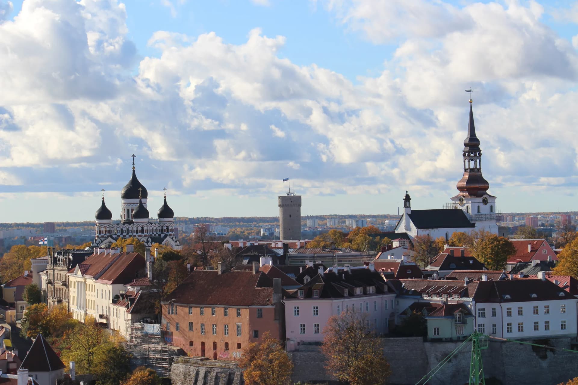 Tallinn Old Town skyline with medieval spires