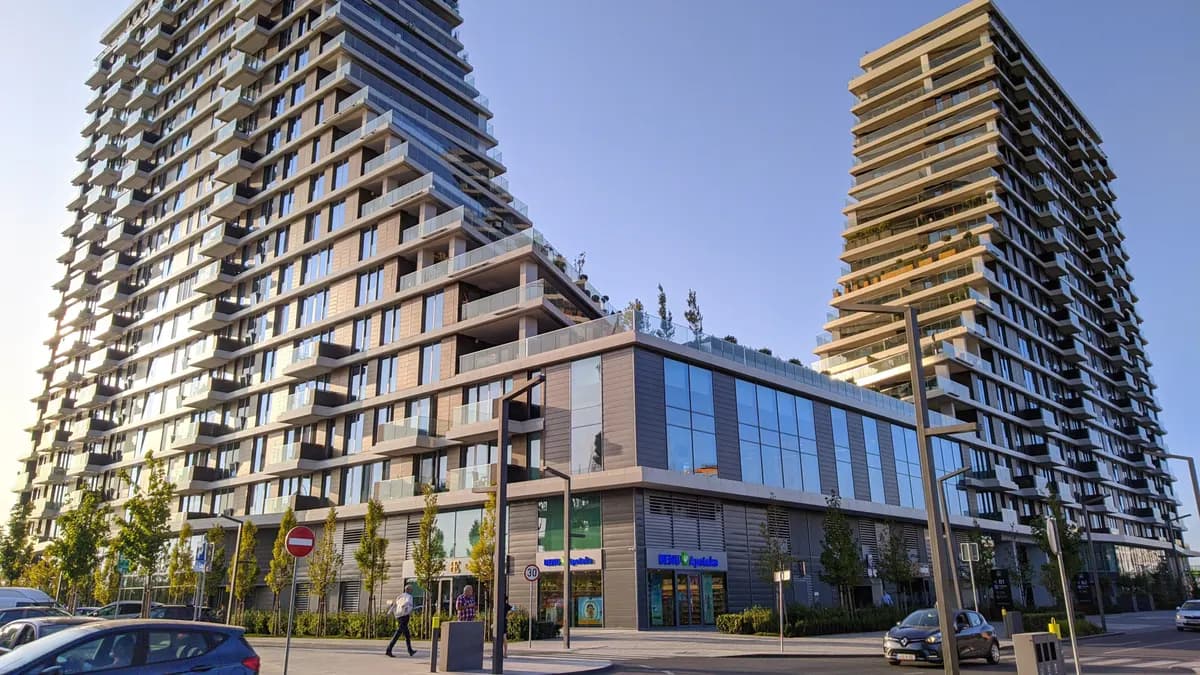 Residential towers at Belgrade Waterfront on the Sava