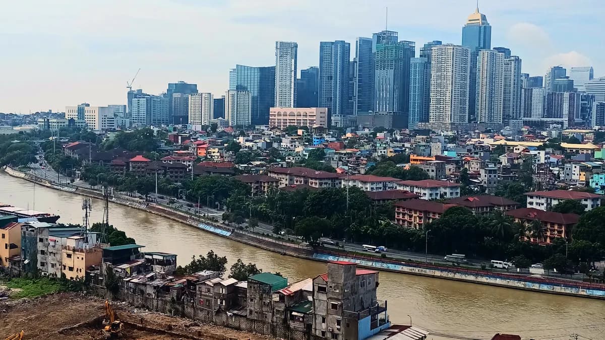 Bonifacio Global City skyline along the Pasig River, Metro Manila