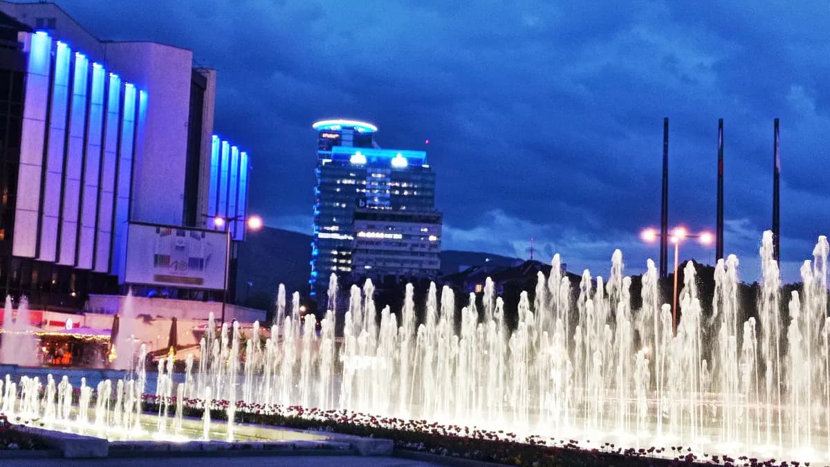 National Palace of Culture (NDK) and its fountains, Sofia