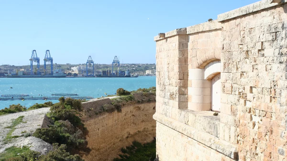 Malta Freeport seen from Birżebbuġa