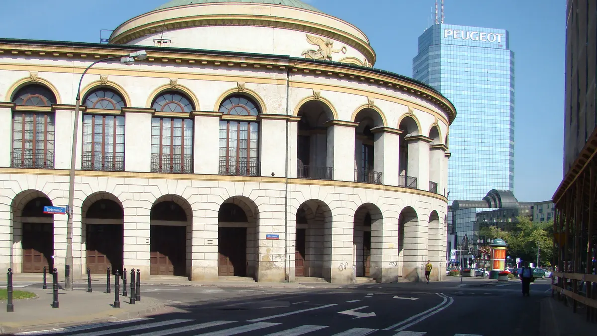 Historic Bank Polski and stock exchange building on Plac Bankowy, Warsaw