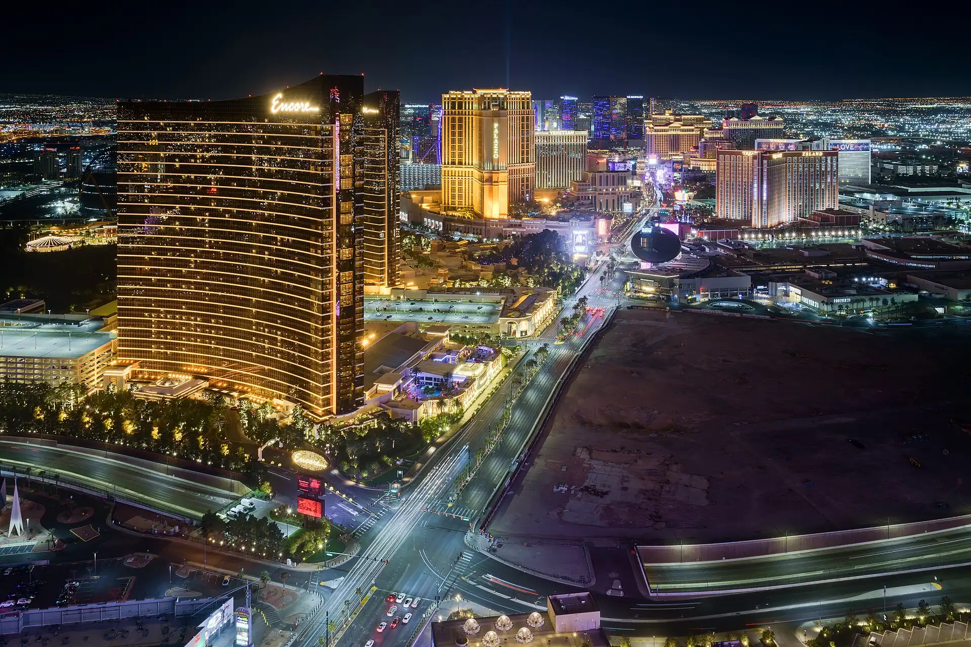 Las Vegas Strip skyline viewed from Resorts World