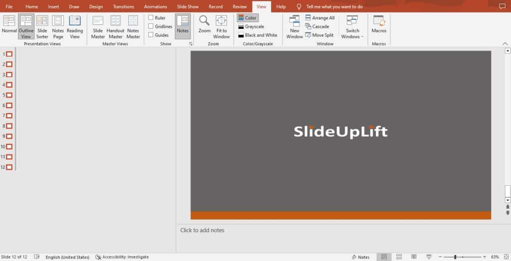 PowerPoint Set Proofing Language dialog box